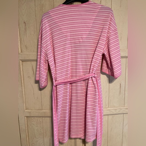 Women’s Vintage Cypress Pink Striped Short Bath Robe SMALL - Picture 8 of 12